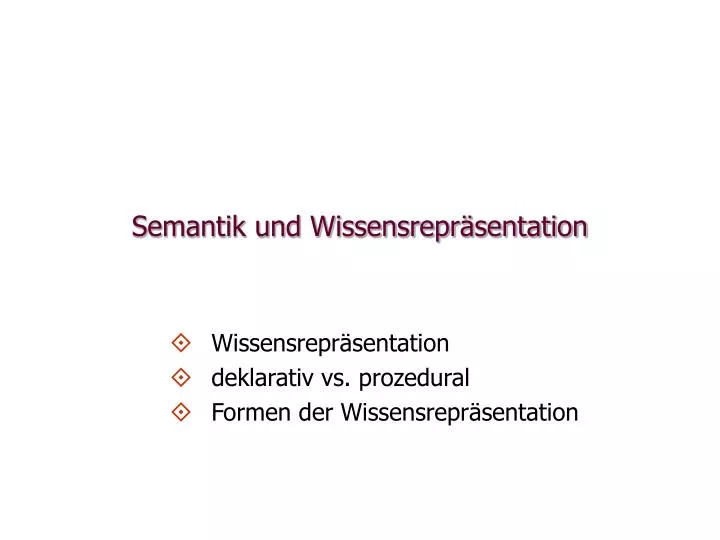 semantik und wissensrepr sentation