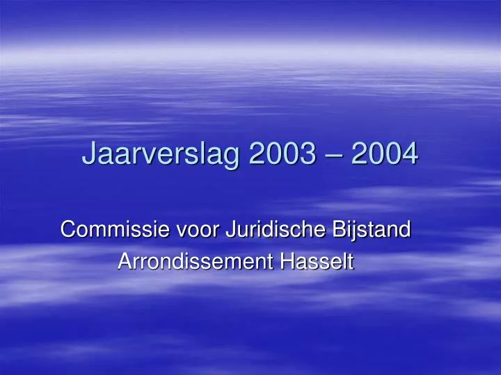 jaarverslag 2003 2004