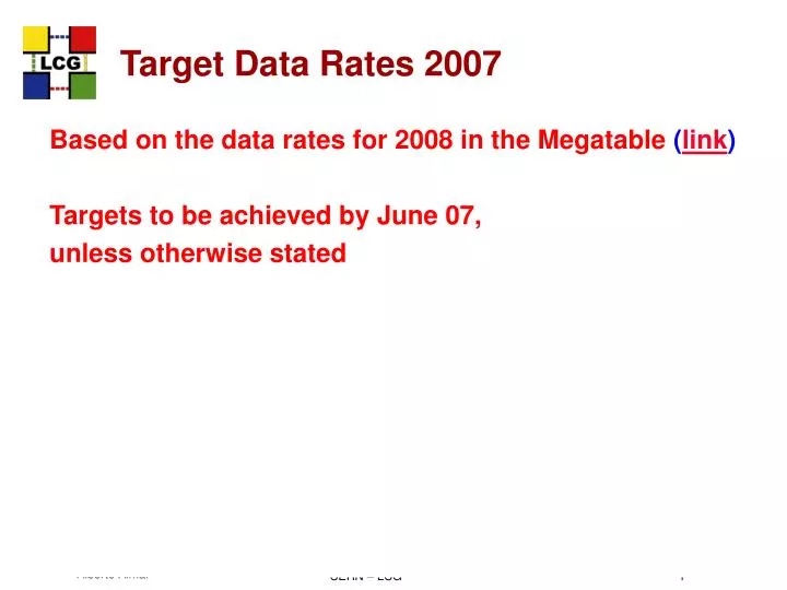 target data rates 2007