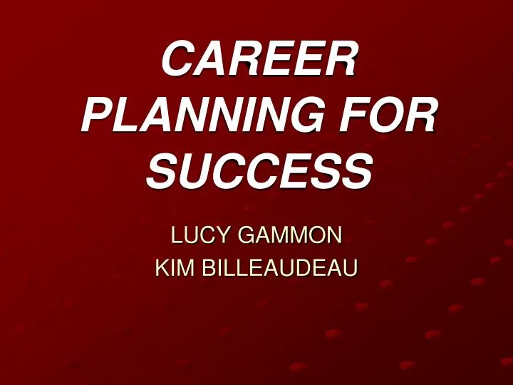 career planning for success