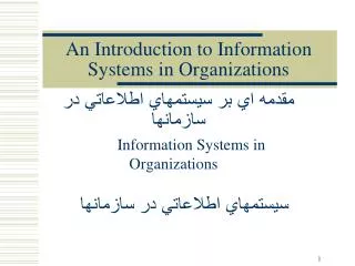 An Introduction to Information Systems in Organizations