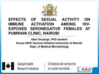 Abel Onyango, PhD student Kenya AIDS Vaccine Initiative-University of Nairobi