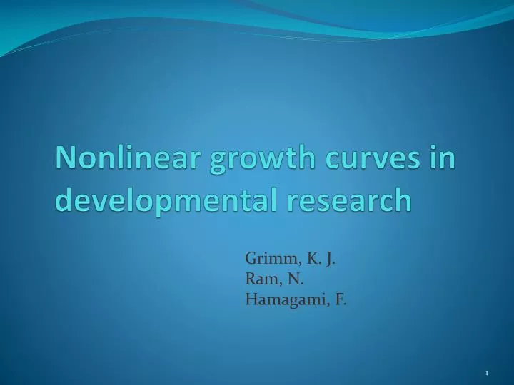 nonlinear growth curves in developmental research
