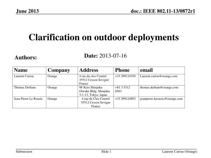 clarification on outdoor deployments