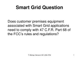 Smart Grid Question