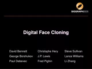 Digital Face Cloning