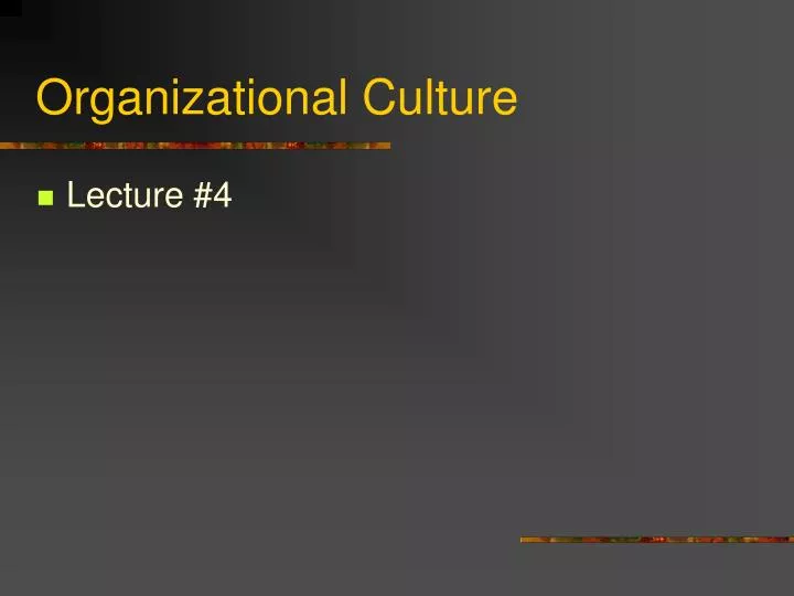 organizational culture