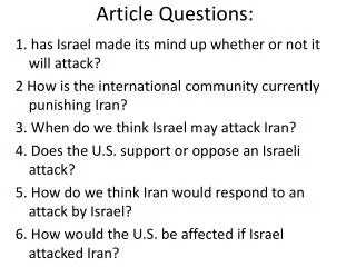Article Questions: