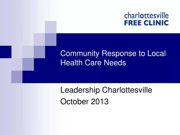 community response to local health care needs