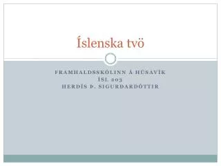 slenska tv