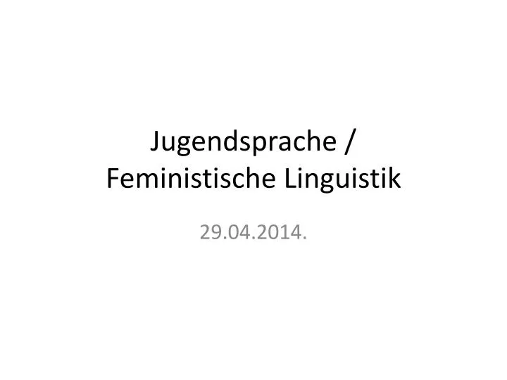 jugendsprache feministische linguistik