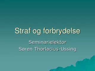 straf og forbrydelse