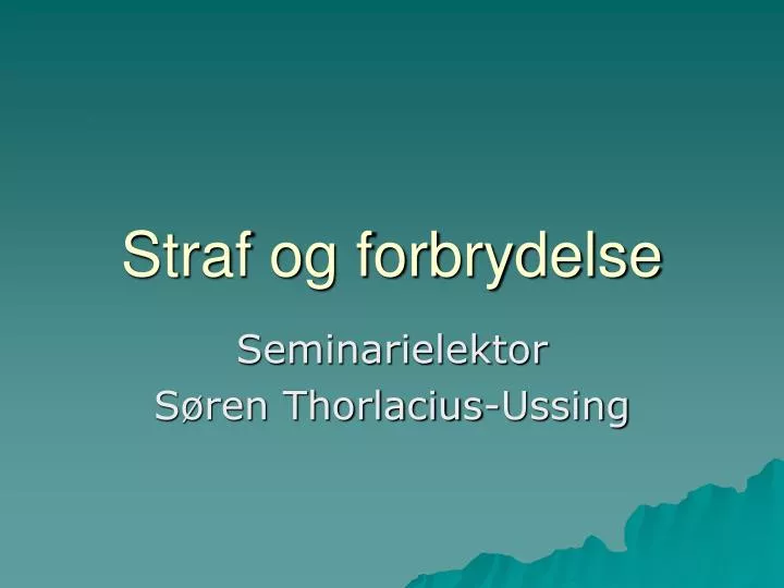 straf og forbrydelse