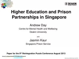 Higher Education and Prison Partnerships in Singapore