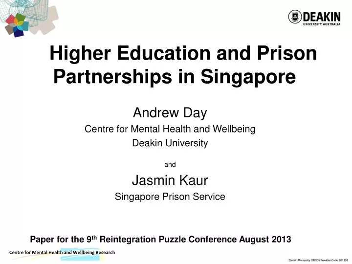 higher education and prison partnerships in singapore