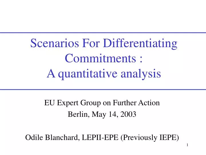 scenarios for differentiating commitments a quantitative analysis