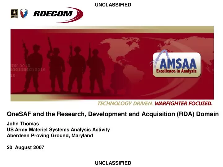 onesaf and the research development and acquisition rda domain