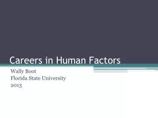 Careers in Human Factors