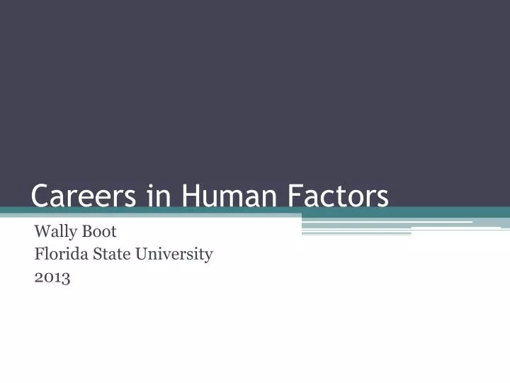 careers in human factors