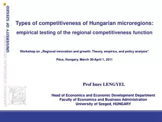 Types of competitiveness of Hungarian microregions: