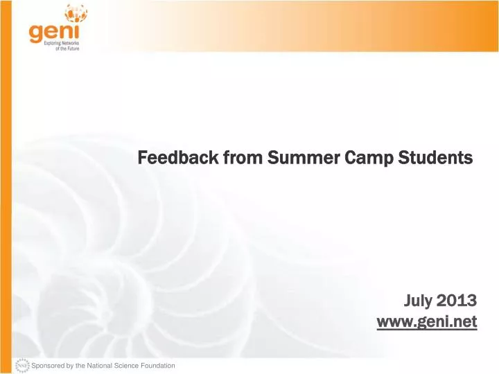 feedback from summer camp students