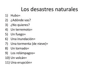 los desastres naturales