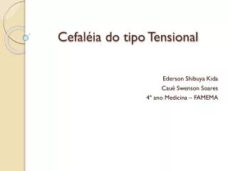 cefal ia do tipo tensional