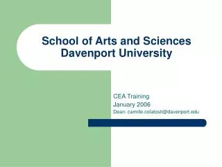 School of Arts and Sciences Davenport University