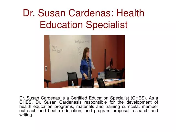 dr susan cardenas health education specialist