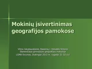 mokini sivertinimas geografijos pamokose