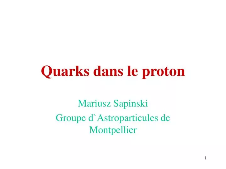 quarks dans le proton