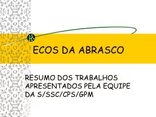 ecos da abrasco