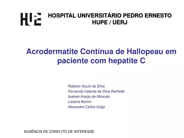 acrodermatite cont nua de hallopeau em paciente com hepatite c