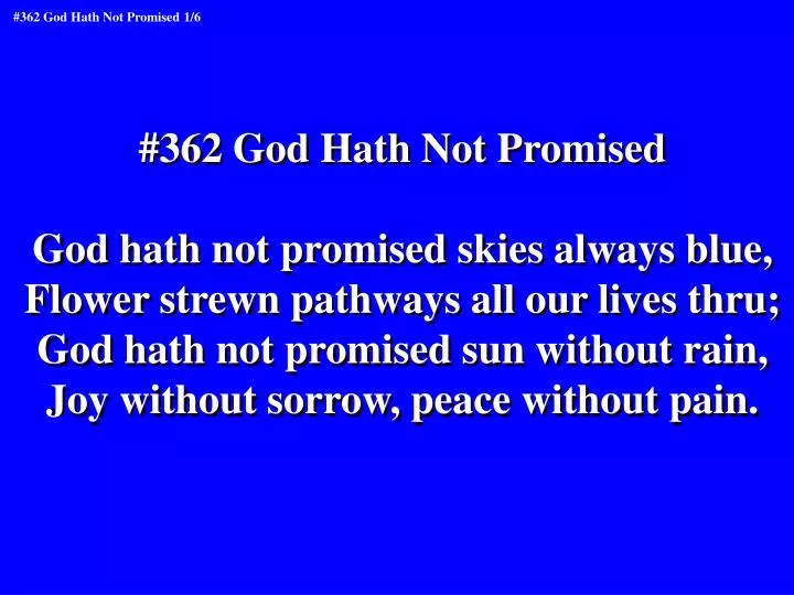 What God Hath Promised