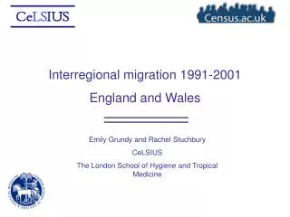 Interregional migration 1991-2001 England and Wales