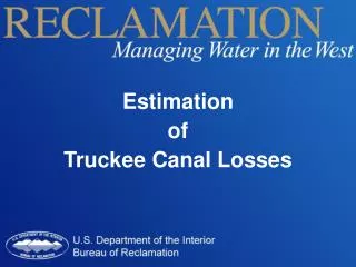 Estimation of Truckee Canal Losses
