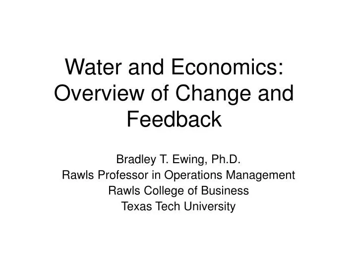 water and economics overview of change and feedback