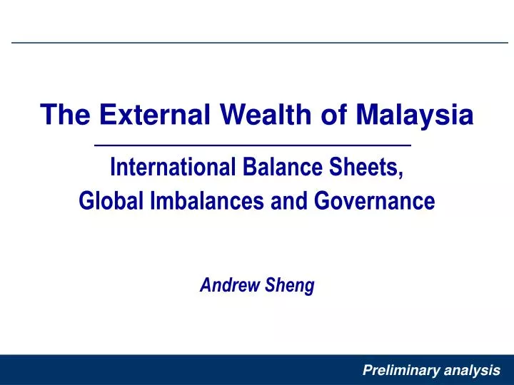 international balance sheets global imbalances and governance