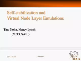 Self-stabilization and Virtual Node Layer Emulations