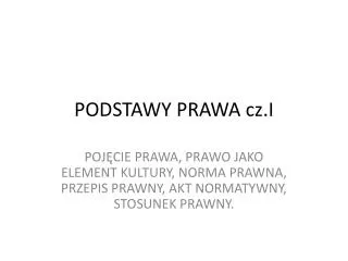 podstawy prawa cz i