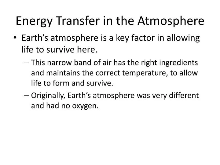 energy transfer in the atmosphere