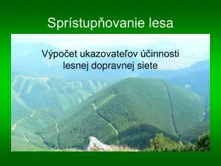 spr stup ovanie lesa