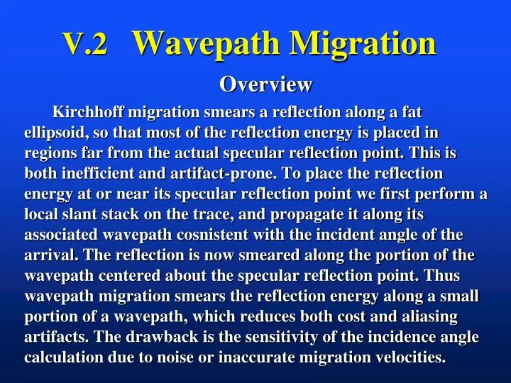 v 2 wavepath migration
