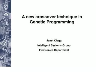 A new crossover technique in Genetic Programming