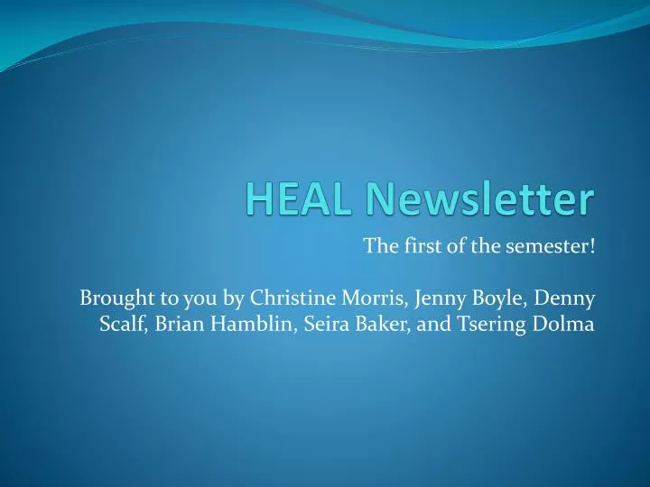 heal newsletter