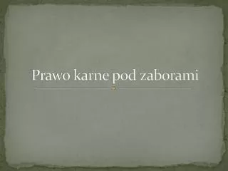 prawo karne pod zaborami