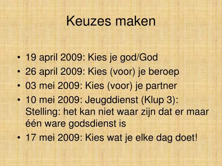 keuzes maken