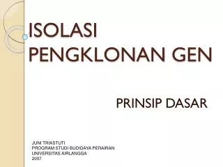 isolasi pengklonan gen