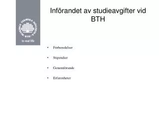 inf randet av studieavgifter vid bth