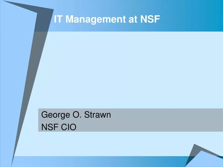 it management at nsf